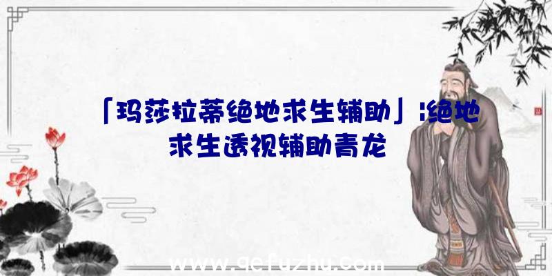 「玛莎拉蒂绝地求生辅助」|绝地求生透视辅助青龙